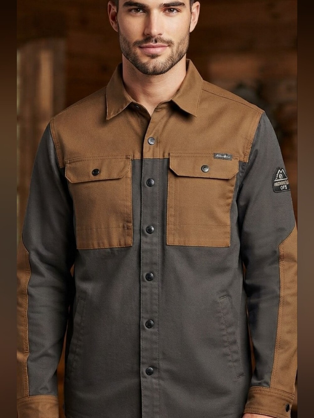 Eddie Bauer Mountain Ops Canvas Long Sleeve Button-Down Shirt Jacket